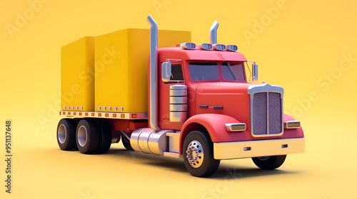 Truck-trailer 3d cartoon style