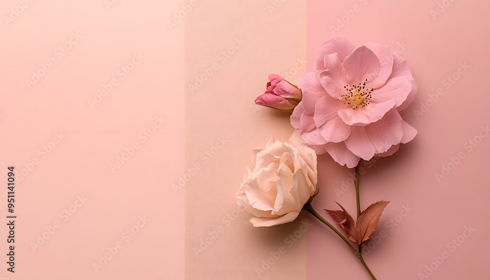 Fototapeta premium A solid color, like beige or soft pink, that provides a clean and unintrusive backdrop