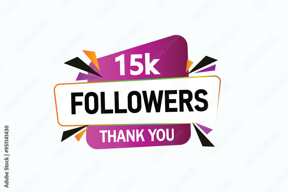 thank you 15K followers vector illustration social media post subscribers or followers animation design banner
thank you 15K followers vector illustration social media post subscribers or followers animation design banner