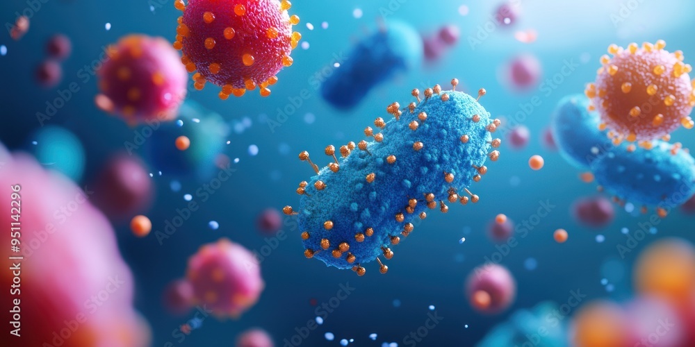 3d rendering of the transport process between two cells 3d rendering of the transport process between two cells