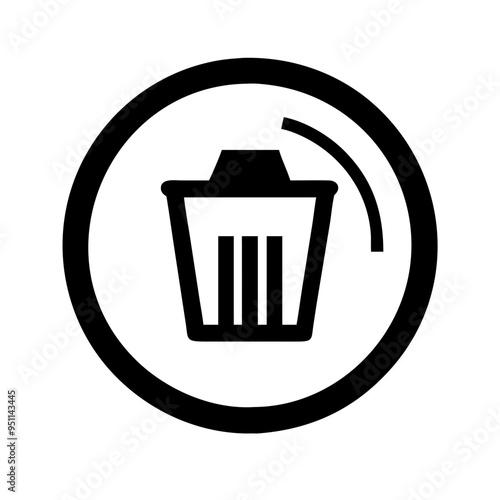 An essential set of delete and trash bin icons featuring simple yet effective designs for indicating deletion actions. Icons include variations like trash cans with and without lids, crumpled papers, 