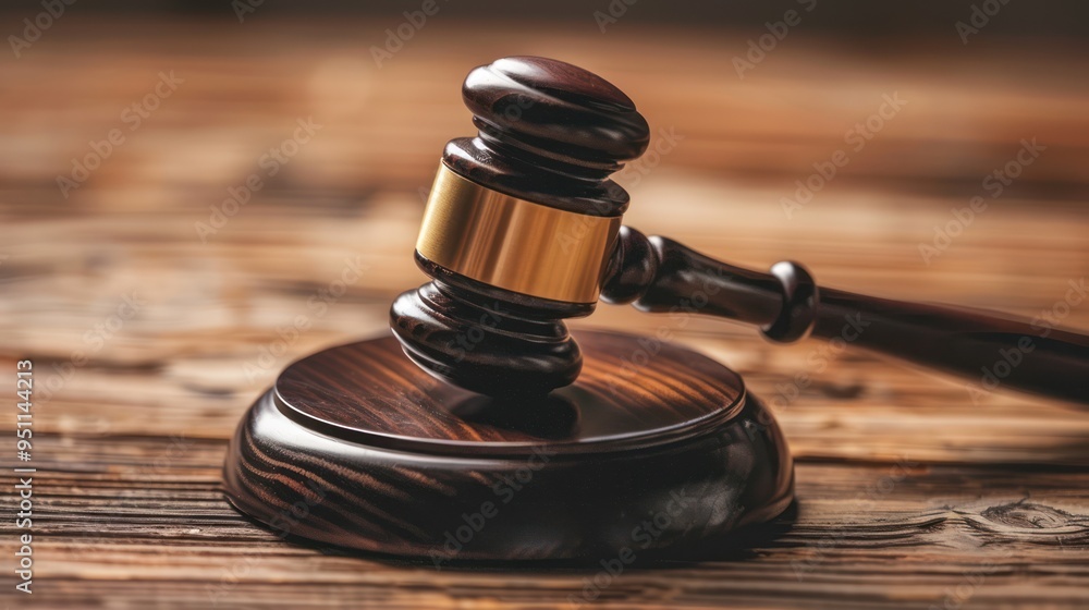 Gavel on Wooden Surface Gavel on Wooden Surface
