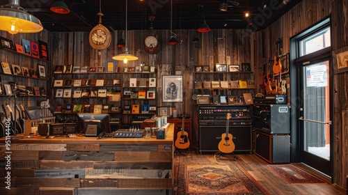 Rustic Music Store Interior