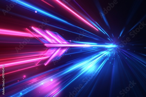 Abstract motion speed glowing effect background created with Generative AI