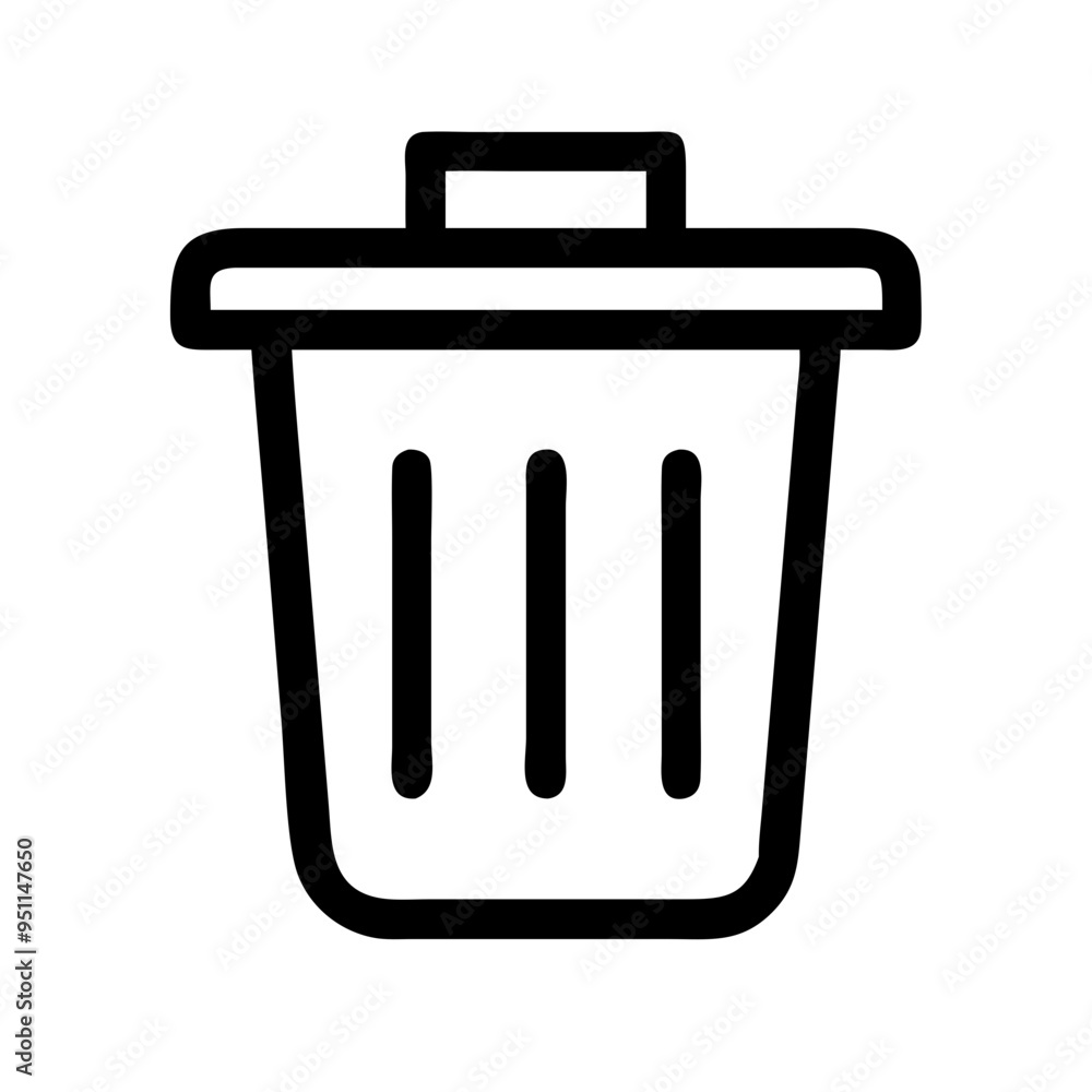 Trash Can Icon: A simple yet effective icon depicting a trash can with a lid, symbolizing waste disposal and deletion. Ideal for website design, apps, and digital interfaces. Trash Can Icon: A simple yet effective icon depicting a trash can with a lid, symbolizing waste disposal and deletion. Ideal for website design, apps, and digital interfaces.