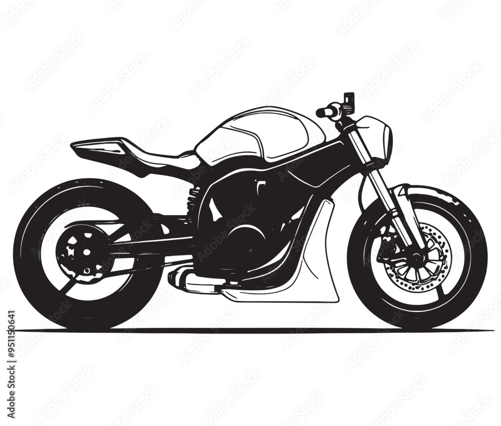 Fototapeta premium Black and white coloring book motorcycle isolated on white background