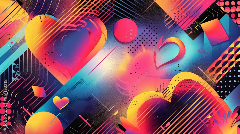 Retro Futurism. Abstract geometric background with a Y2K theme Retro Futurism. Abstract geometric background with a Y2K theme