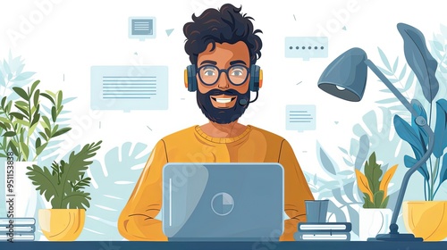 Call center, online customer support. Contact Us Customer Service For Personal Assistant Service, Person Advisor and Social Media Network. 3D Web Vector Illustrations