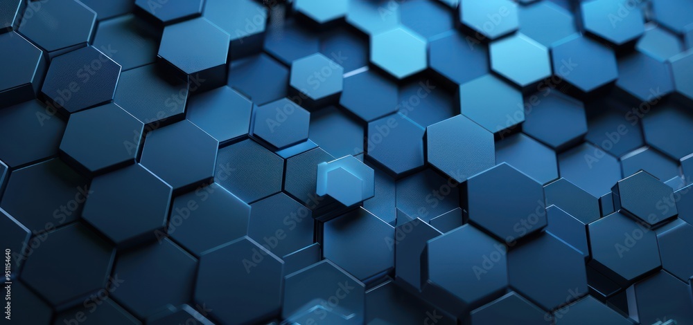 Abstract Hexagon Pattern in Blue Abstract Hexagon Pattern in Blue