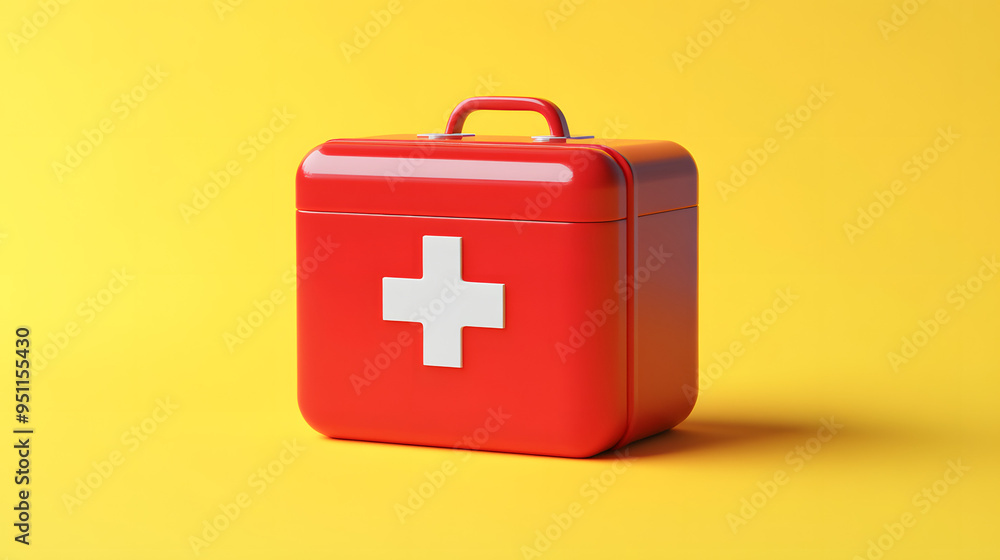3D Render of a Red First Aid Box with Pills and Medical Supplies
3D Render of a Red First Aid Box with Pills and Medical Supplies
