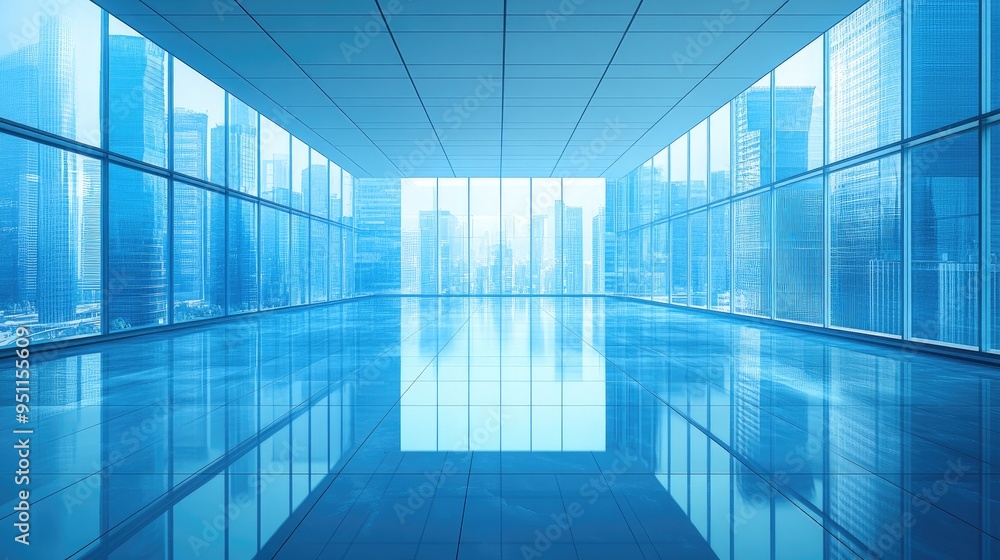 Smart glass windows, transparent with digital displays, in a modern office building, reflecting sunlight Smart glass windows, transparent with digital displays, in a modern office building, reflecting sunlight