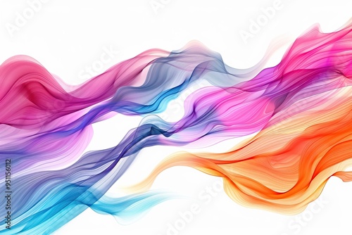 Abstract Colorful Waves with Flowing Lines and Gradient Colors