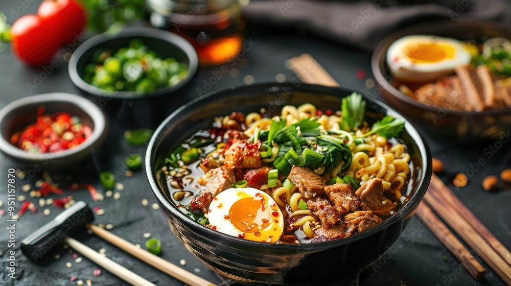 Delicious Ramen Bowl with Egg Delicious Ramen Bowl with Egg