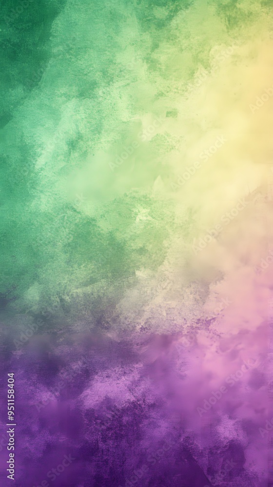 Obraz premium Wave Gradient, Purple and Green Shapes, Abstract Image, Texture, Pattern Background, Wallpaper, Cover and Screen for Smartphone, PC, Laptop, 9:16 and 16:9 Format