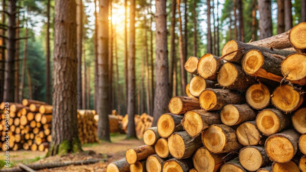 Closeup of a woodpile of chopped pine in a peaceful forest setting, woodpile, chopped, pine, forest, closeup, logs, firewood Closeup of a woodpile of chopped pine in a peaceful forest setting, woodpile, chopped, pine, forest, closeup, logs, firewood