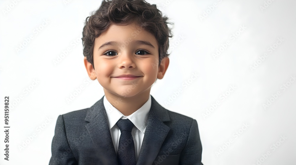 Adorable Young Professional in Formal Business Attire on White Background Adorable Young Professional in Formal Business Attire on White Background