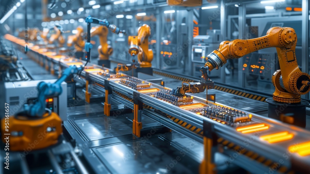 Futuristic Manufacturing Plant. Advanced technology concept Futuristic Manufacturing Plant. Advanced technology concept