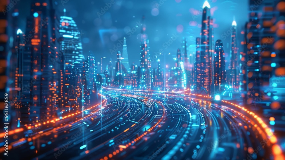 Futuristic Smart City. Digital Innovation concept Futuristic Smart City. Digital Innovation concept
