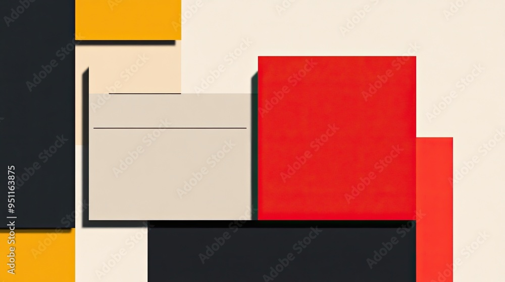 Sleek lines and bold color blocks create a minimalist graphic design Sleek lines and bold color blocks create a minimalist graphic design