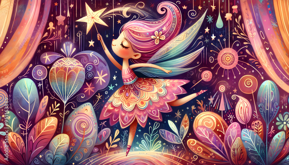 Fototapeta premium Estrellas Mágicas: Sueños y Fantasía