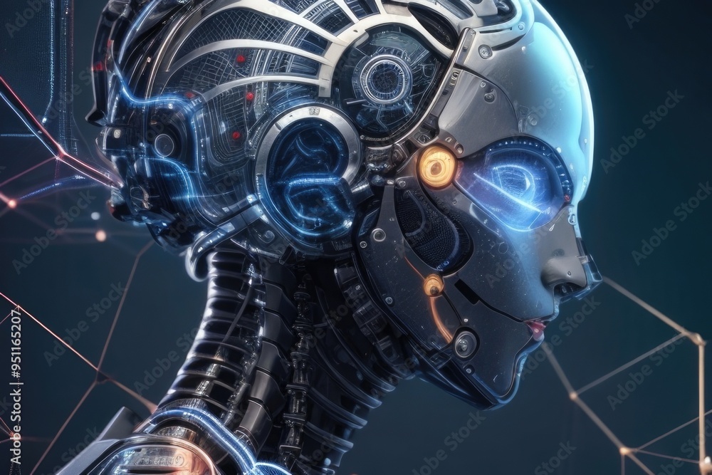 Cyborg woman. artificial intelligence modern technology Cyborg woman. artificial intelligence modern technology