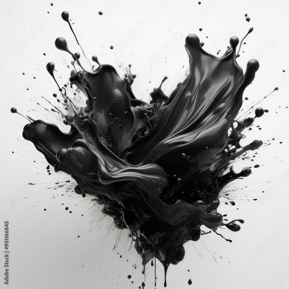 A bold black splash stands out against a crisp white background, creating a striking contrast that captures the essence of modern minimalism and dynamic expression. A bold black splash stands out against a crisp white background, creating a striking contrast that captures the essence of modern minimalism and dynamic expression.