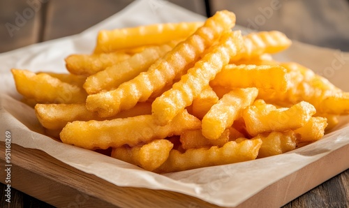 Wallpaper Mural golden crinkle-cut fries, Generative AI Torontodigital.ca