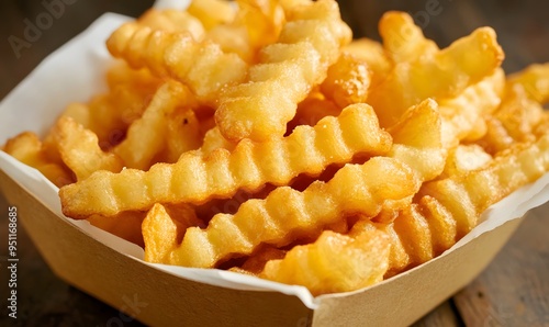 Wallpaper Mural golden crinkle-cut fries, Generative AI Torontodigital.ca