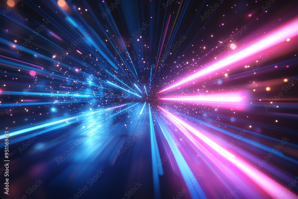 Naklejka premium Abstract motion speed glowing effect background created with Generative AI