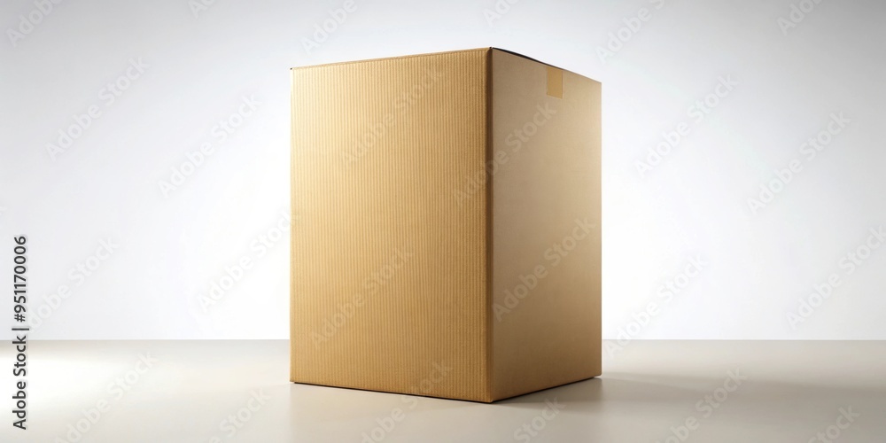 Large vertical carton box with blank space for custom branding, packaging, cardboard, container, storage, shipping Large vertical carton box with blank space for custom branding, packaging, cardboard, container, storage, shipping
