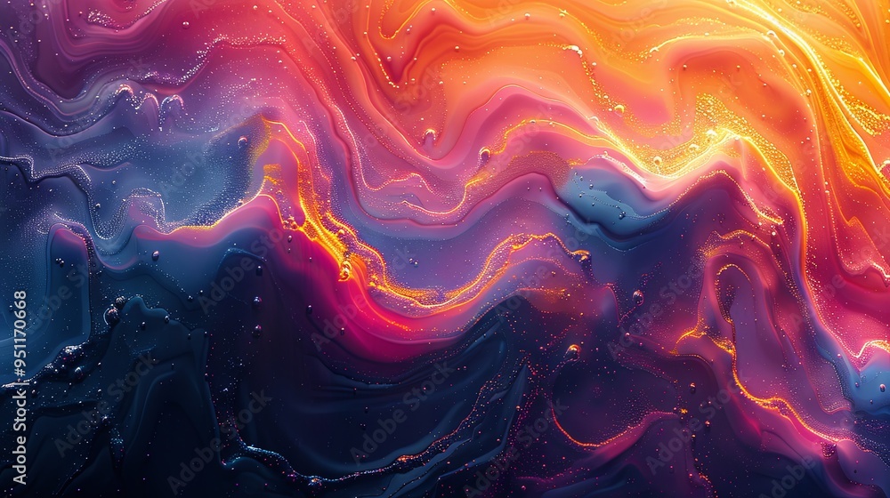 Close-up of holographic gasoline stains. Conceptual abstract illustration of toxic chemicals Close-up of holographic gasoline stains. Conceptual abstract illustration of toxic chemicals