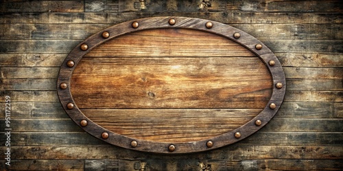 Retro wooden sign with rugged distressed font in a circle on grungy textured background evoking masculinity and vintage nostalgia