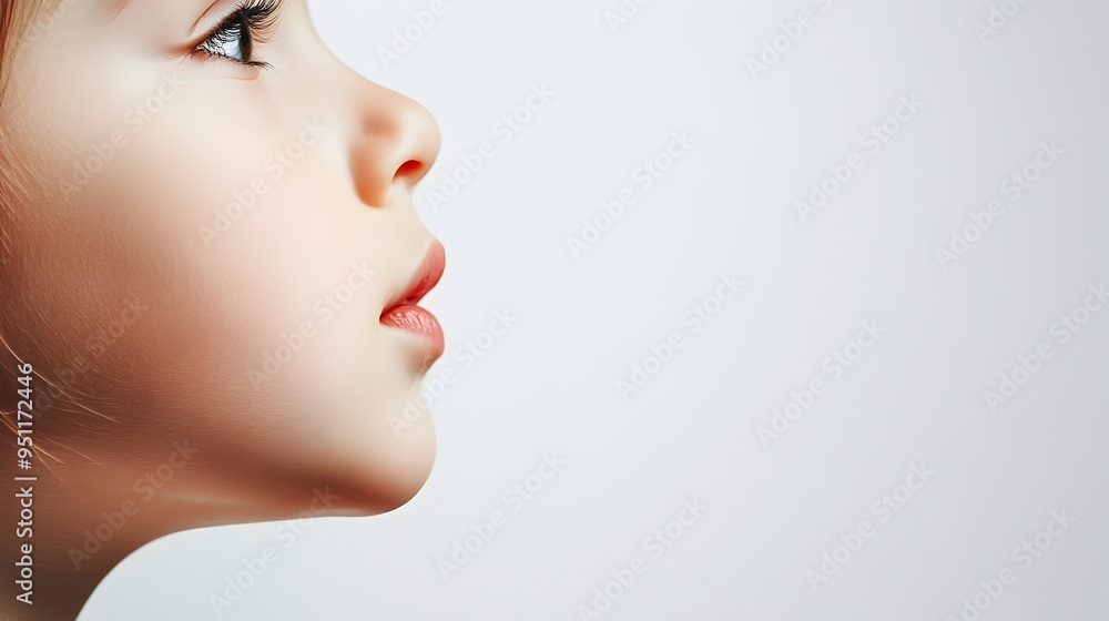 Minimal Child Portrait with Negative Space for Text Minimal Child Portrait with Negative Space for Text