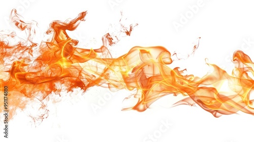 Abstract Fire Flames Against White Background