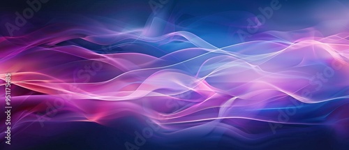 Wallpaper Mural Abstract Wavy Light Trails in Purple and Blue Torontodigital.ca