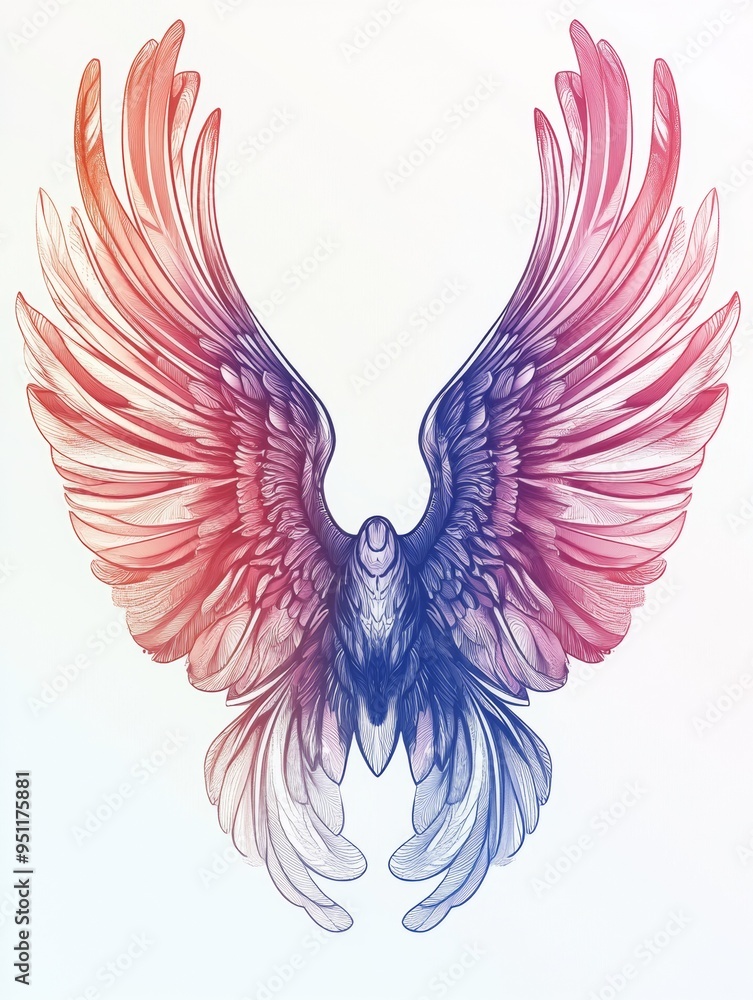 Obraz premium Wing Tattoo Design for T-Shirt