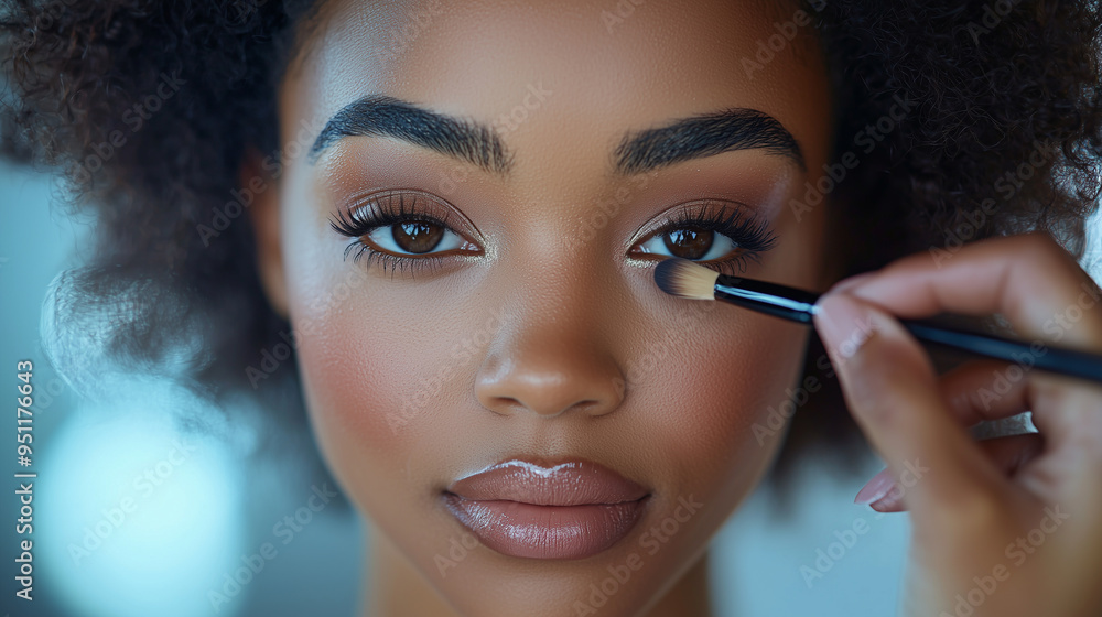 Obraz premium アイメイクする女性
