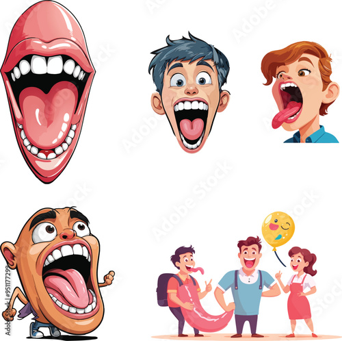 Tongue Twister cartoon vector design.