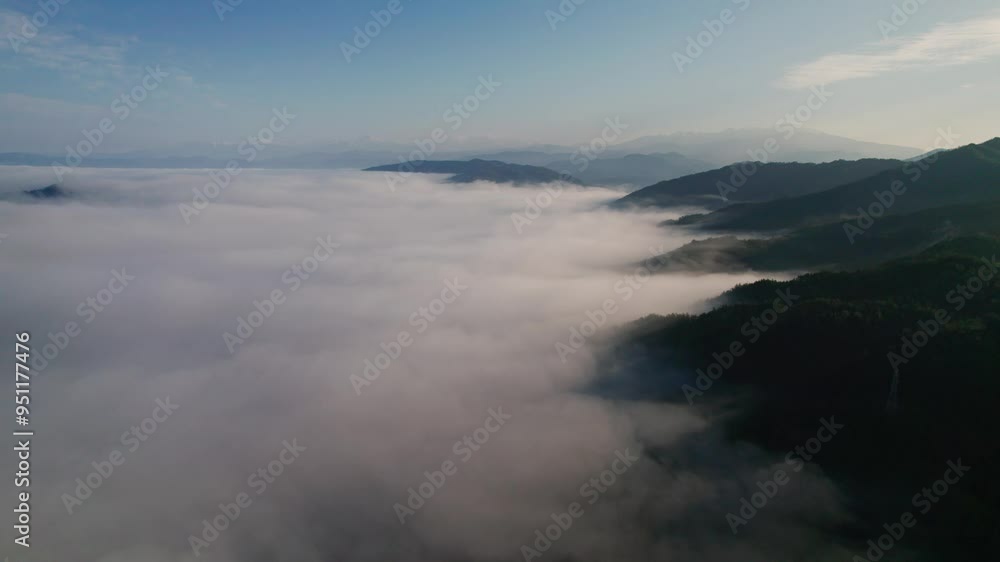 Aerial Image of Hike-Friendly Mountains and a Sea of Clouds Aerial Image of Hike-Friendly Mountains and a Sea of Clouds
