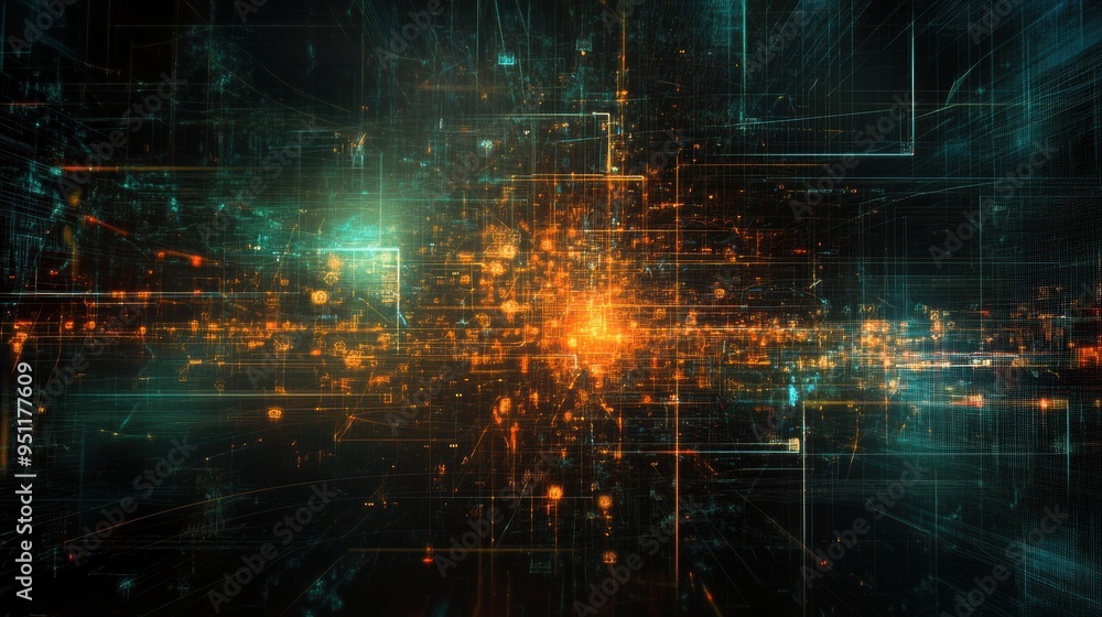 Abstract Digital Network Connection, Glowing Lines, Technology Background, Futuristic Cyberspace, Data Flow Abstract Digital Network Connection, Glowing Lines, Technology Background, Futuristic Cyberspace, Data Flow