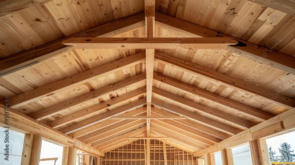 Obraz premium Wooden Ceiling Framework