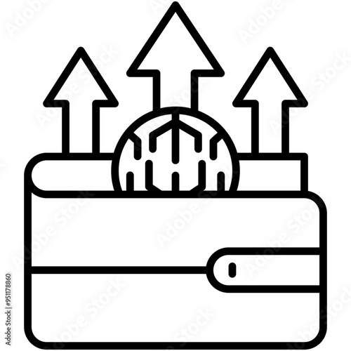 Staking Icon. Crypto Stake Proof Pictogram Graphic Illustration. Isolated Simple Line Icon For Infographic, App and Web Button.