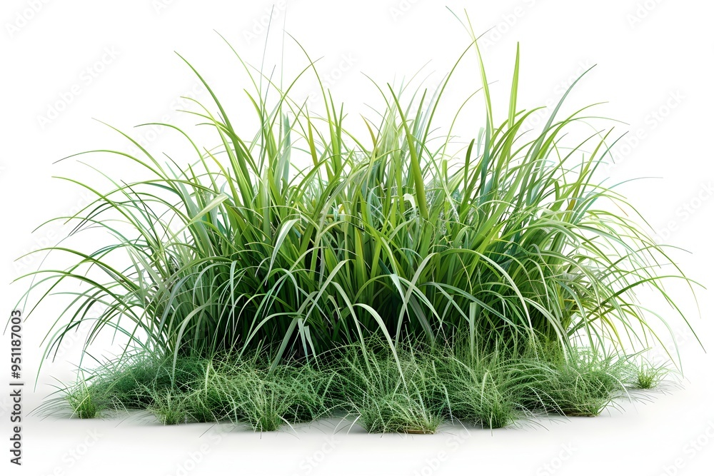 Lush Green Grass on White Background Nature Lush Green Grass on White Background Nature