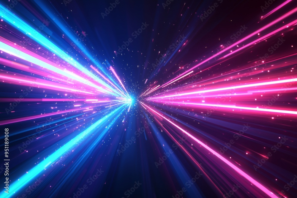 Naklejka premium Abstract motion speed glowing effect background created with Generative AI