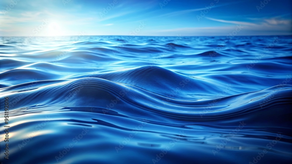 Naklejka premium Blue textured water wave background with a calming and soothing aesthetic