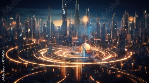 a view of a futuristic city from the cockpit of a space