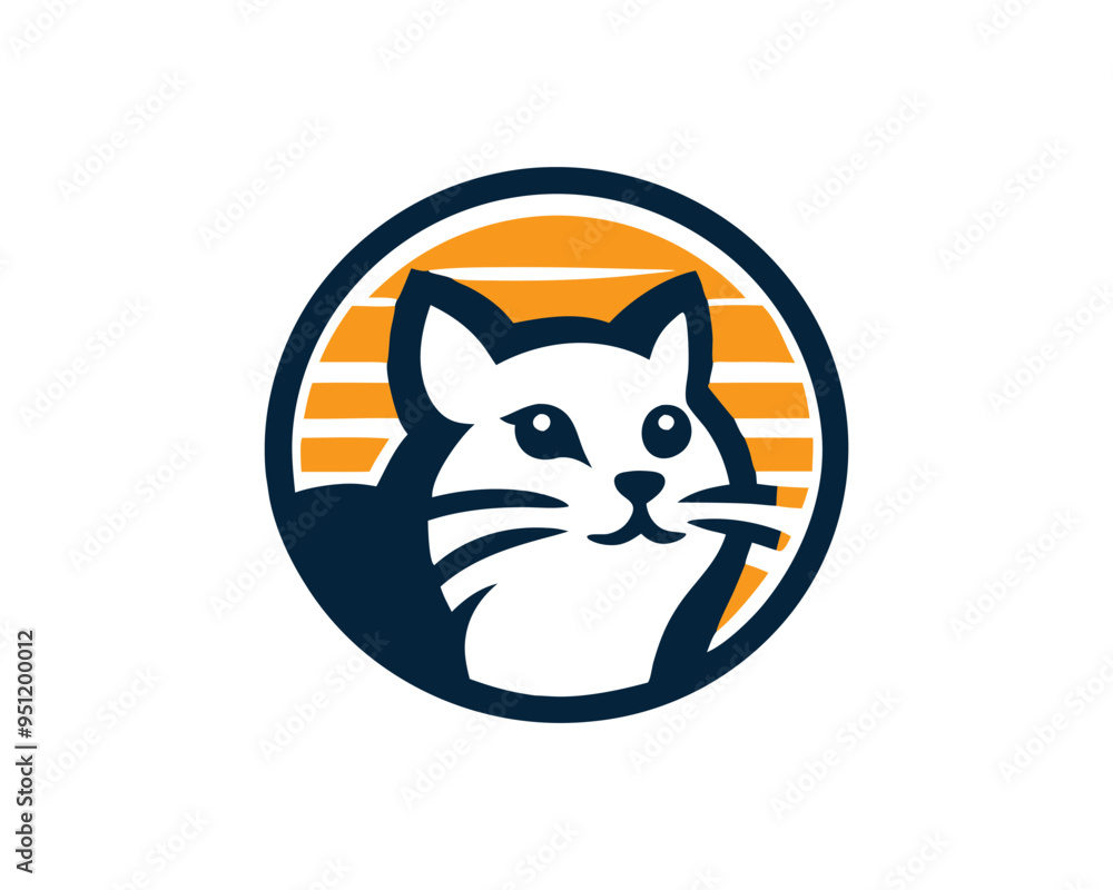 Obraz premium Cat logo design icon symbol vector illustration