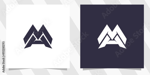 letter ma am logo design vector