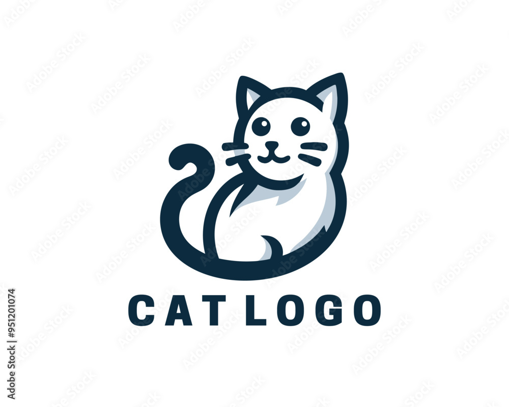 Cute Cat logo design icon symbol vector illustration Cute Cat logo design icon symbol vector illustration