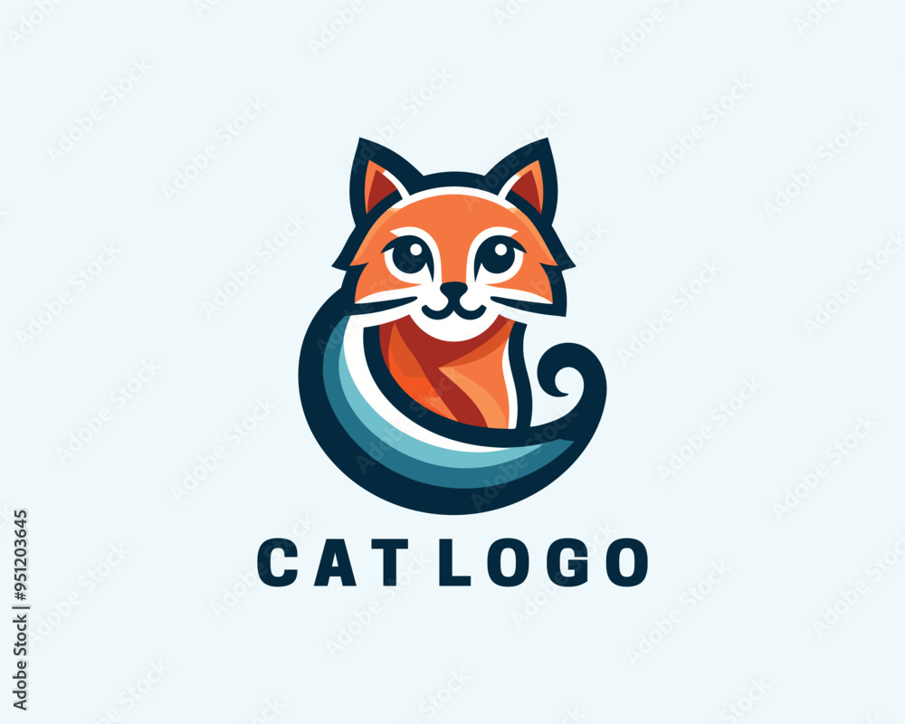Beautiful Cat logo design icon symbol vector illustration Beautiful Cat logo design icon symbol vector illustration